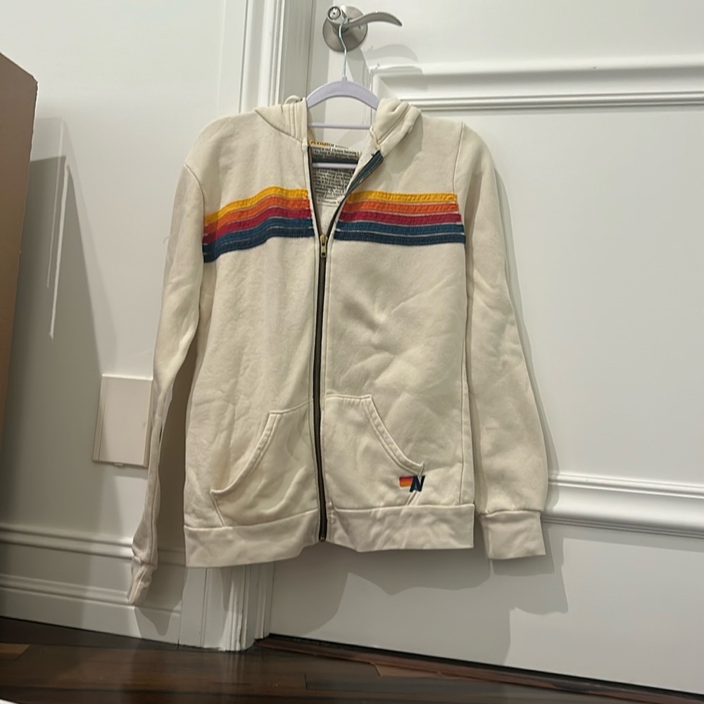 Aviator nation zip up colorful hoodie